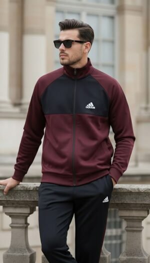 Black Maroon Premium Winter Tracksuit
