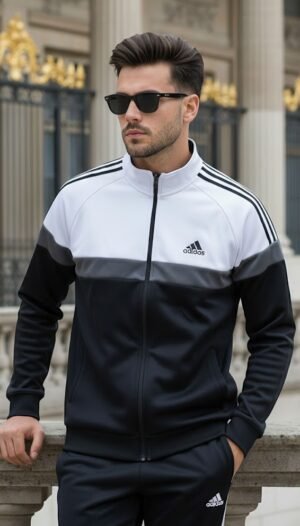 Premium White and Black Winter Tracksuit